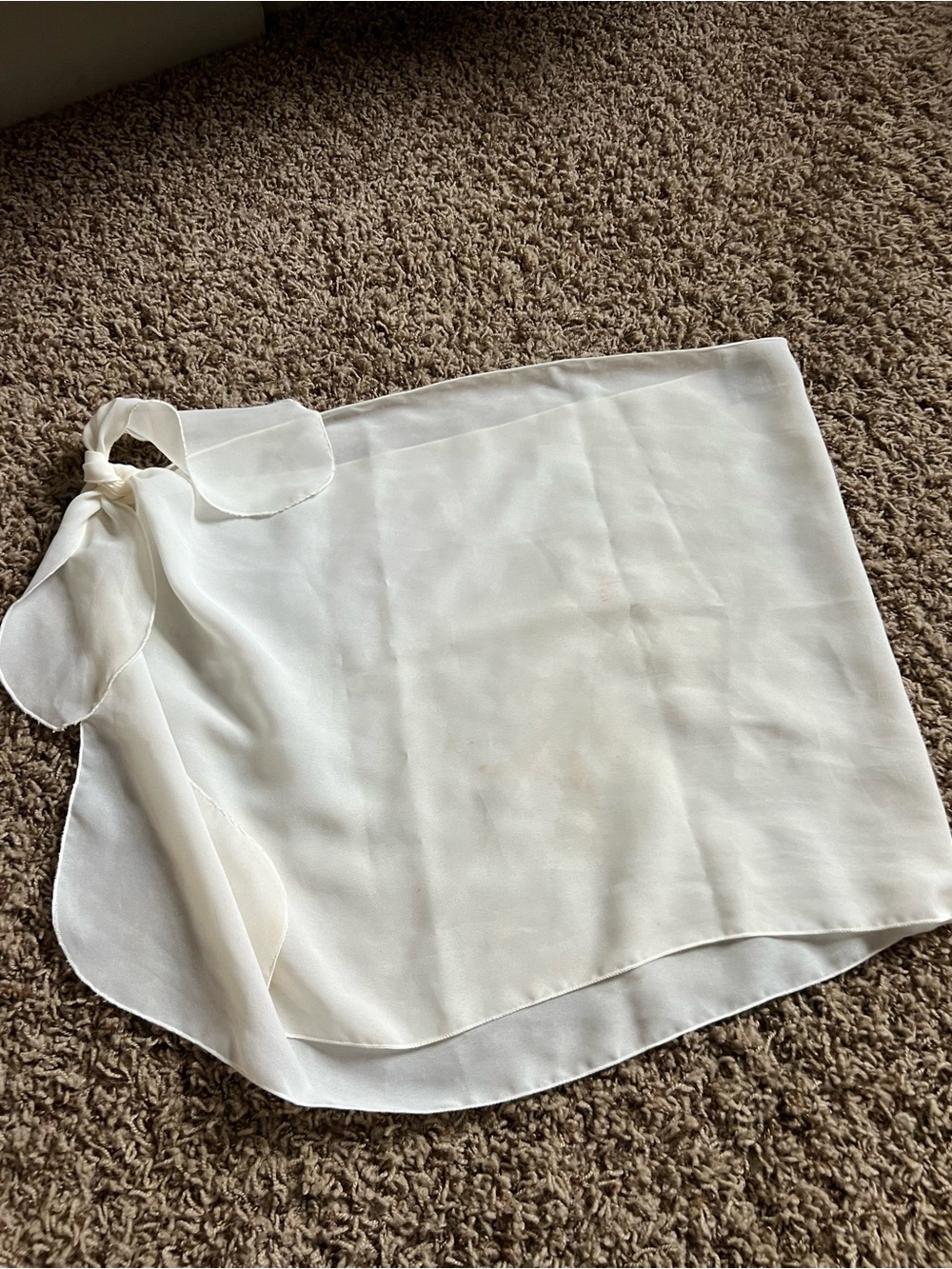 Ivory Sheer Wrap Skirt with Side Tie